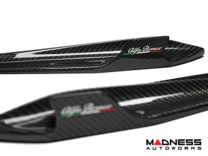Alfa Romeo 4C Carbon Fiber Side Skirt Set - Shark Fin - w/ Alfa Romeo Logo